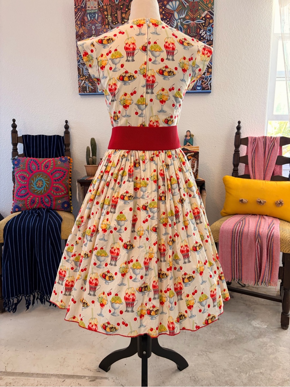 Bernie Dexter Veronique Sundae Ice Cream Print Dress- Size Medium - Picture 2 of 3